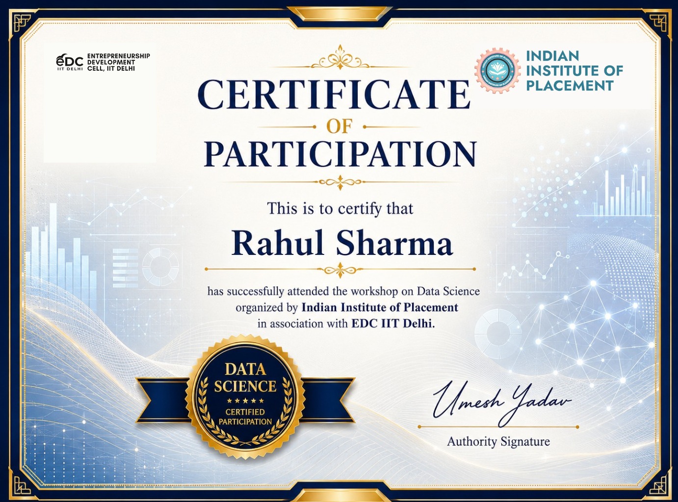 Certificate of Data Science — sample
